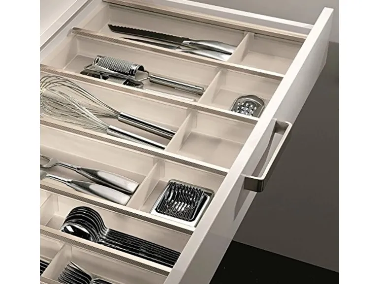 SOTECH Cuisio Besteckeinsatz 450 mm Höhe 55 mm Transluzent Weiß mit Messerblock