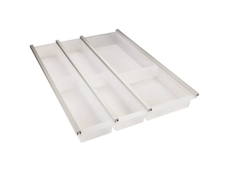 SOTECH Cuisio Besteckeinsatz 450 mm Höhe 55 mm Transluzent Weiß mit Messerblock