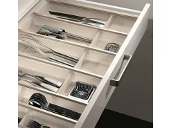 SOTECH Cuisio Besteckeinsatz 600 mm Höhe 55 mm Transluzent Weiß mit Messerblock