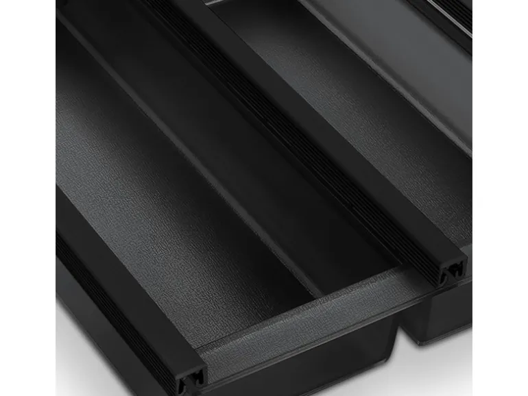 SOTECH Cuisio Besteckeinsatz 55mm Höhe Transluzent Anthrazit mit Messerblock Für Blum Legrabox 473mm Korpusbreite 600mm