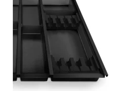 SOTECH Cuisio Besteckeinsatz 55mm Höhe Transluzent Anthrazit mit Messerblock Für Blum Legrabox 473mm Korpusbreite 600mm