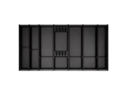 SOTECH Cuisio Besteckeinsatz Höhe 55mm Transluzent Anthrazit mit Messerblock Für Blum Legrabox 473mm Korpusbreite 1000mm