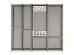 SOTECH Cuisio Besteckeinsatz 55mm Transluzent Graphitgrau mit Messerblock Für Blum Legrabox 473mm mit Korpusbreite 600mm