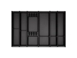 SOTECH Cuisio Besteckeinsatz Höhe 55mm Transluzent Anthrazit mit Messerblock Für Blum Legrabox 473mm Korpusbreite 800mm