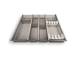 SOTECH Cuisio Besteckeinsatz 600 mm Höhe 55 mm Transluzent Graphitgrau mit Messerblock