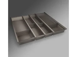 SOTECH Cuisio Besteckeinsatz 600 mm Höhe 55 mm Transluzent Graphitgrau mit Messerblock