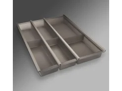 SOTECH Cuisio Besteckeinsatz 450 mm Höhe 55 mm Transluzent Graphitgrau mit Messerblock