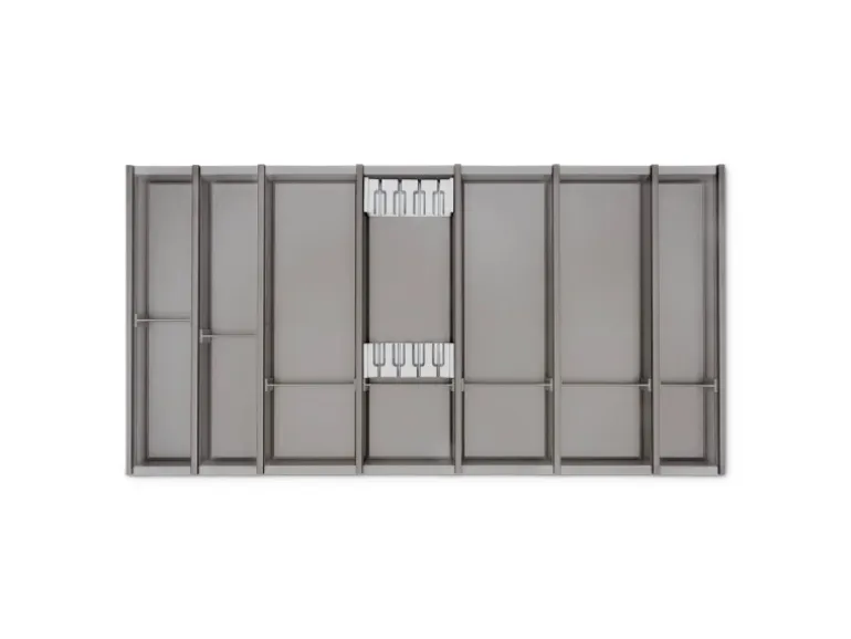 SOTECH Cuisio Besteckeinsatz 55mm Transluzent Graphitgrau mit Messerblock Für Blum Legrabox 473mm Korpusbreite 1000mm