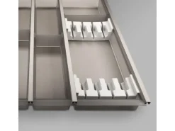 SOTECH Cuisio Besteckeinsatz 1000 mm Höhe 55 mm Transluzent Graphitgrau mit Messerblock