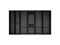 SOTECH Cuisio Besteckeinsatz Höhe 55mm Transluzent Anthrazit mit Messerblock Für Blum Legrabox 473mm Korpusbreite 900mm