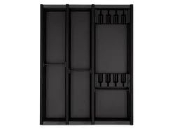 SOTECH Cuisio Besteckeinsatz Höhe 55mm Transluzent Anthrazit mit Messerblock Für Blum Legrabox 473mm Korpusbreite 450mm