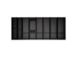 SOTECH Cuisio Besteckeinsatz Höhe 55mm Transluzent Anthrazit mit Messerblock Für Blum Legrabox 473mm Korpusbreite 1200mm