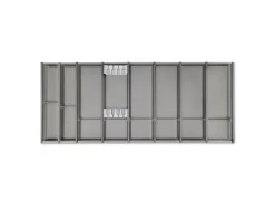 SOTECH Cuisio Besteckeinsatz 55mm Transluzent Graphitgrau mit Messerblock Für Blum Legrabox 473mm Korpusbreite 1200mm