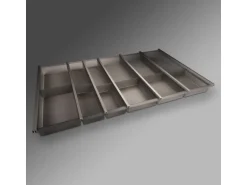 SOTECH Cuisio Besteckeinsatz 900 mm Höhe 55 mm Transluzent Graphitgrau mit Messerblock