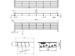SOTECH Lüftungsgitter für Sockel 396 x 83 mm Grau