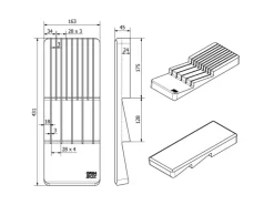 SOTECH Mehrzweckeinsatz SEPARADO Individual Schiefergrau Genarbt 300x474x51mm Schubladeneinsatz inkl. Messereinsatz