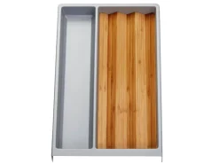 SOTECH Mehrzweckeinsatz SEPARADO Individual Silbergrau Genarbt 300x474x51mm Schubladeneinsatz inkl. Bambus Gewürzeinsatz