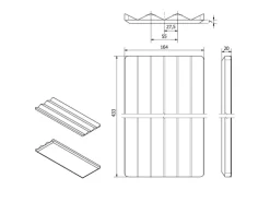 SOTECH Mehrzweckeinsatz SEPARADO Individual Silbergrau Genarbt 300x474x51mm Schubladeneinsatz inkl. Bambus Gewürzeinsatz