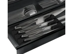 SOTECH Messereinsatz Für 100er Cuisio Schubladeneinsatz Anthrazit 93 x 44 x 53 mm Für 3 Messer