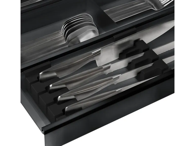 SOTECH Messereinsatz Für 150er Cuisio Schubladeneinsatz Anthrazit 143 x 44 x 53 mm Für 4 Messer