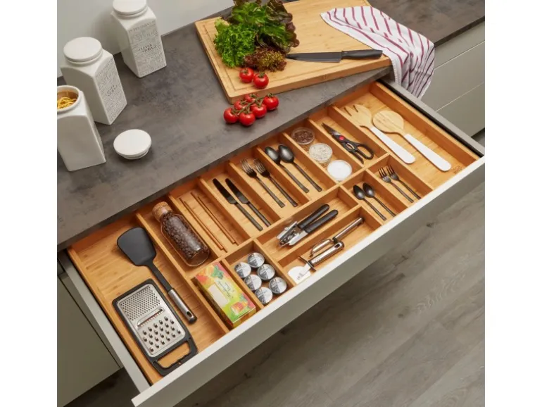 SOTECH ORGA-BOX 3 Bambus Besteckeinsatz Für 120er Schublade 473x1097x56 mm 15 Fächer Für Nobilia Küchen Ab August 2012