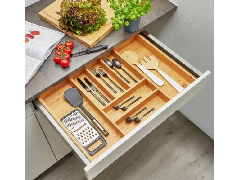 SOTECH ORGA-BOX 3 Bambus Besteckeinsatz Für 80er Schublade 473x697x56 mm mit 7 Fächer Für Nobilia Küchen Ab August 2012