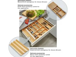 SOTECH ORGA-BOX 3 Bambus Besteckeinsatz Für 80er Schublade 473x697x56 mm mit 7 Fächer Für Nobilia Küchen Ab August 2012