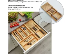 SOTECH ORGA-BOX 3 Bambus Besteckeinsatz Für 60er Schublade 473x497x56 mm mit 6 Fächer Für Nobilia Küchen Ab August 2012