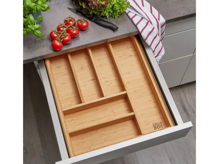 SOTECH ORGA-BOX 3 Bambus Besteckeinsatz Für 50er Schublade 473x397x56 mm mit 6 Fächer Für Nobilia Küchen Ab August 2012