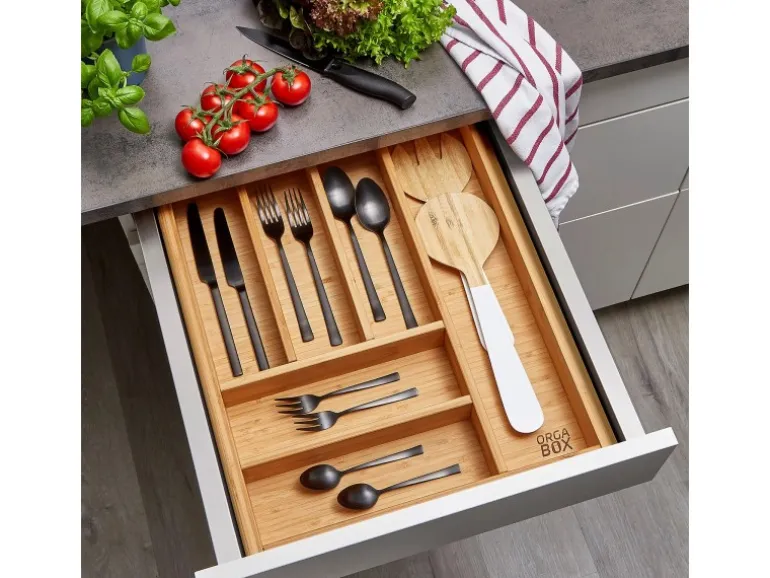 SOTECH ORGA-BOX 3 Bambus Besteckeinsatz Für 50er Schublade 473x397x56 mm mit 6 Fächer Für Nobilia Küchen Ab August 2012