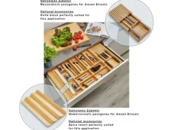 SOTECH ORGA-BOX 3 Bambus Besteckeinsatz Für 90er Schublade 473x797x56 mm mit 10 Fächer Für Nobilia Küchen Ab August 2012