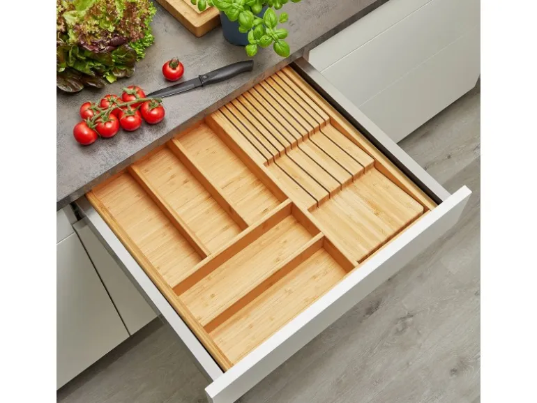 SOTECH Orga-Box-1 Bambus Besteckeinsatz 6 Fächer Für Blum Tandembox Antaro Schubladen 519x473x56 mm im 60er Schrank