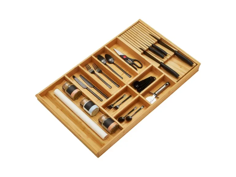 SOTECH Orga-Box-1 Bambus Besteckeinsatz 10 Fächer Für Blum Tandembox Antaro Schubladen 819x473x56 mm im 90er Schrank