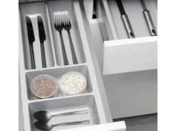 SOTECH ORGA-BOX-2 Besteckeinsatz Tiefe 462 mm Höhe 50,5 mm Für Nobilia Küchen Canvas Struktur Silbergrau Breite 209 mm