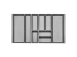 SOTECH ORGA-BOX-2 Besteckeinsatz Tiefe 462 mm Höhe 50,5 mm Für Nobilia Küchen Canvas Struktur Silbergrau Breite 809 mm