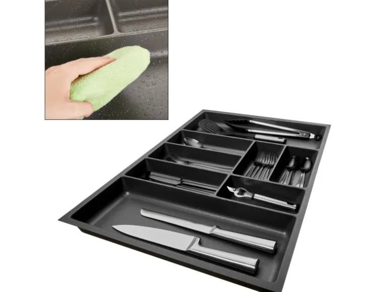 SOTECH ORGA-BOX-3 Besteckeinsätze Tiefe 473 mm Höhe 50,5 mm Anthrazit Schubladeneinsätze Breite 691 mm