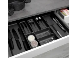 SOTECH ORGA-BOX-3 Besteckeinsätze Tiefe 473 mm Höhe 50,5 mm Anthrazit Schubladeneinsätze Breite 691 mm