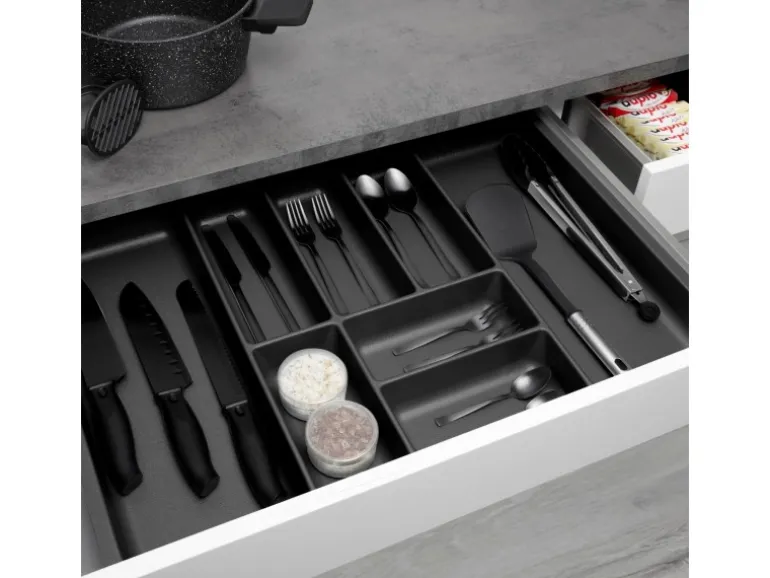 SOTECH ORGA-BOX-3 Besteckeinsätze Tiefe 473 mm Höhe 50,5 mm Anthrazit Schubladeneinsätze Breite 691 mm