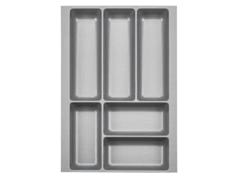 SOTECH ORGA-BOX-2 Besteckeinsatz Tiefe 462 mm Höhe 50,5 mm Für Nobilia Küchen Canvas Struktur Silbergrau Breite 309 mm