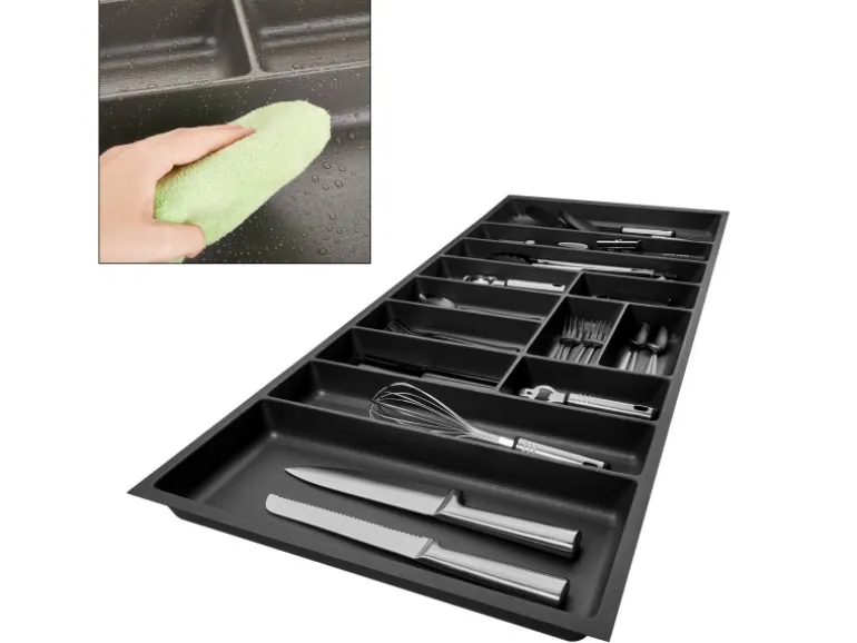 SOTECH ORGA-BOX-3 Besteckeinsätze Tiefe 473 mm Höhe 50,5 mm Anthrazit Schubladeneinsätze Breite 1091 mm