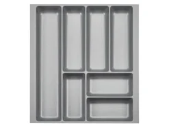 SOTECH ORGA-BOX-2 Besteckeinsatz Tiefe 462 mm Höhe 50,5 mm Für Nobilia Küchen Canvas Struktur Silbergrau Breite 409 mm