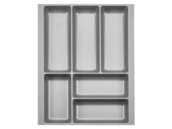 SOTECH ORGA-BOX-2 Besteckeinsatz Tiefe 462 mm Höhe 50,5 mm Für Nobilia Küchen Canvas Struktur Silbergrau Breite 359 mm
