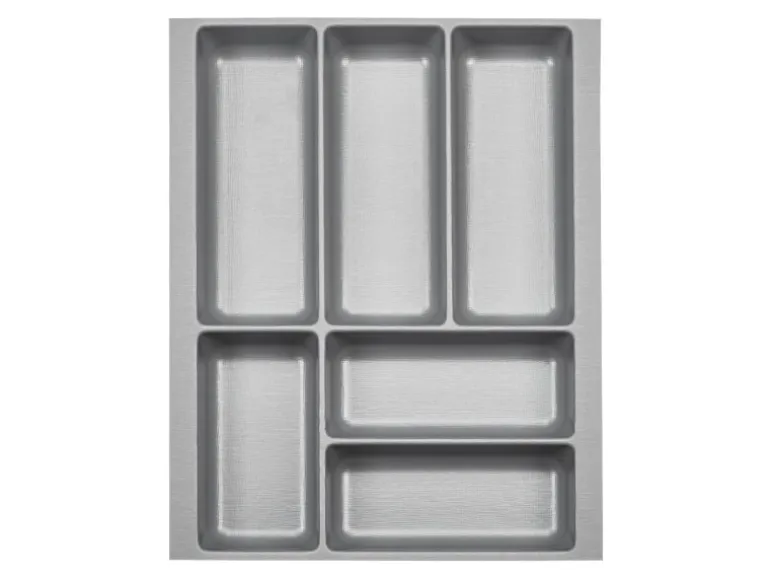 SOTECH ORGA-BOX-2 Besteckeinsatz Tiefe 462 mm Höhe 50,5 mm Für Nobilia Küchen Canvas Struktur Silbergrau Breite 359 mm