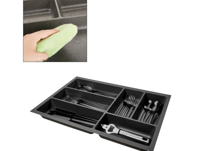 SOTECH ORGA-BOX-3 Besteckeinsätze Tiefe 473 mm Höhe 50,5 mm Anthrazit Schubladeneinsätze Breite 291 mm