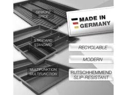 SOTECH ORGA-BOX-3 Besteckeinsätze Tiefe 473 mm Höhe 50,5 mm Anthrazit Schubladeneinsätze Breite 291 mm