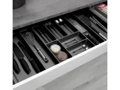 SOTECH ORGA-BOX-3 Besteckeinsätze Tiefe 473 mm Höhe 50,5 mm Anthrazit Schubladeneinsätze Breite 891 mm