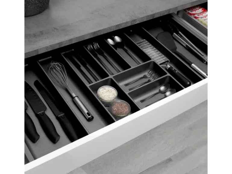 SOTECH ORGA-BOX-3 Besteckeinsätze Tiefe 473 mm Höhe 50,5 mm Anthrazit Schubladeneinsätze Breite 891 mm