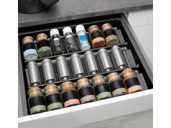 SOTECH ORGA-BOX-2 Gewürzgläsereinsatz Tiefe 462 mm Höhe 50,5mm Für Nobilia Küchen Canvas Struktur Anthrazit Breite 509mm