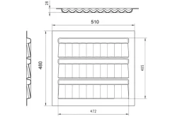 SOTECH ORGA-BOX Gewürzgläsereinsatz 510 x 480 x 28 mm Silbergrau Gewürzdoseneinsatz Für 60er Korpusbreite