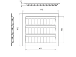 SOTECH ORGA-BOX Gewürzgläsereinsatz 513 x 473 x 28 mm Silbergrau Gewürzdoseneinsatz Für 60er Korpusbreite